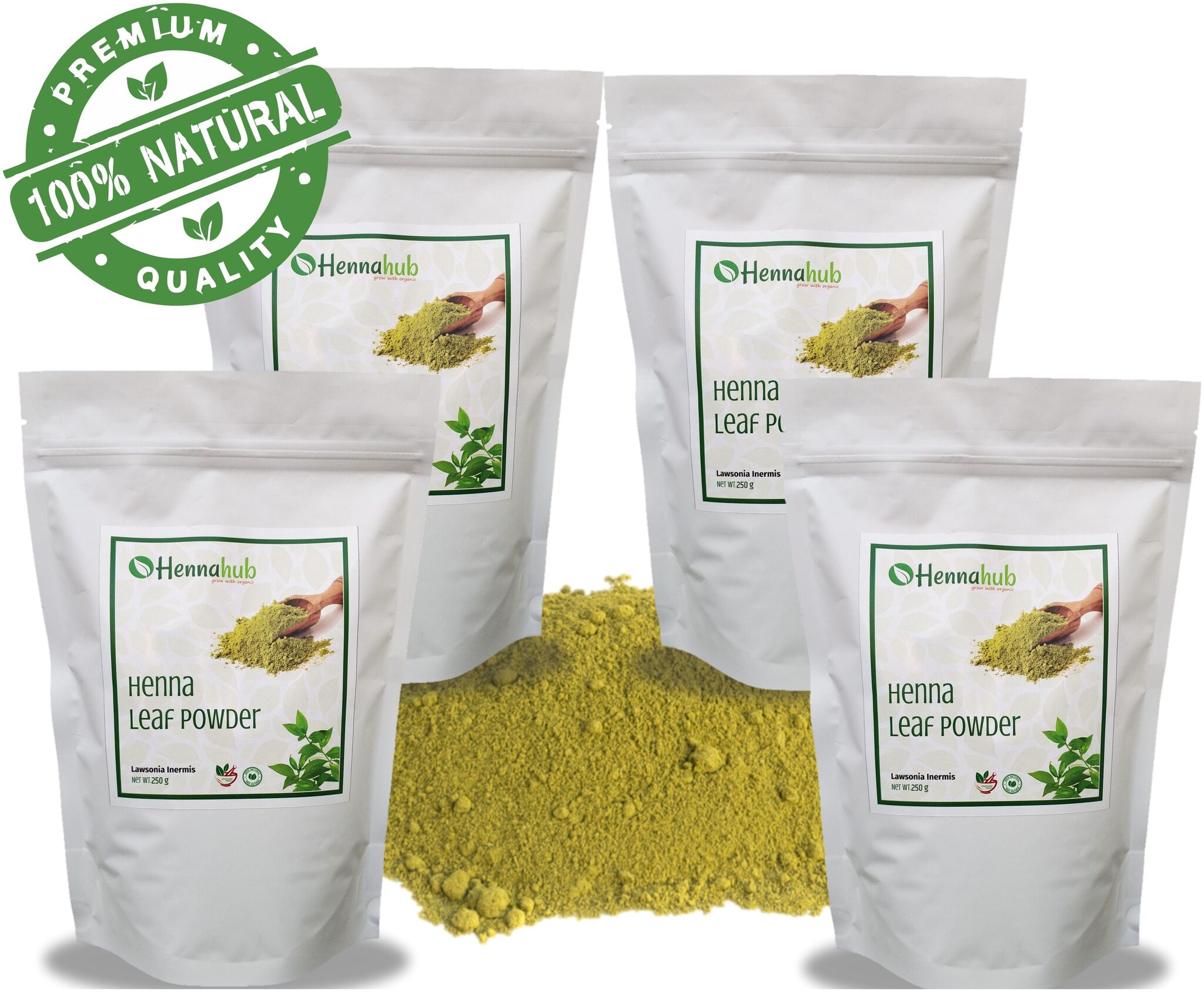 

HENNAHUB Natural Henna Leaves Powder Mehndi 250 g each (Pack of 4)