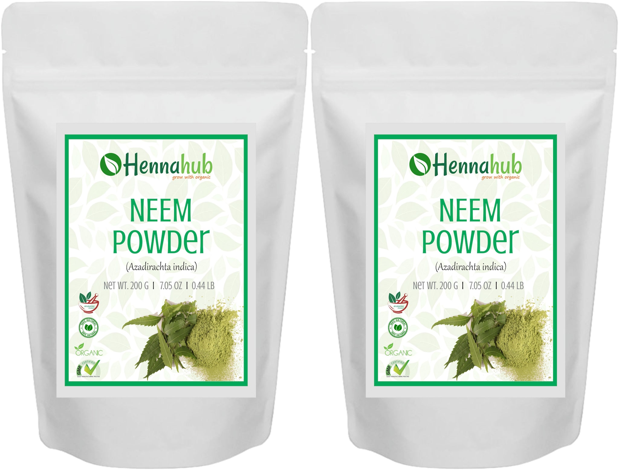 

Hennahub Neem Leaves Powder for Hair and Skin Care 200 g (Pack of 2)