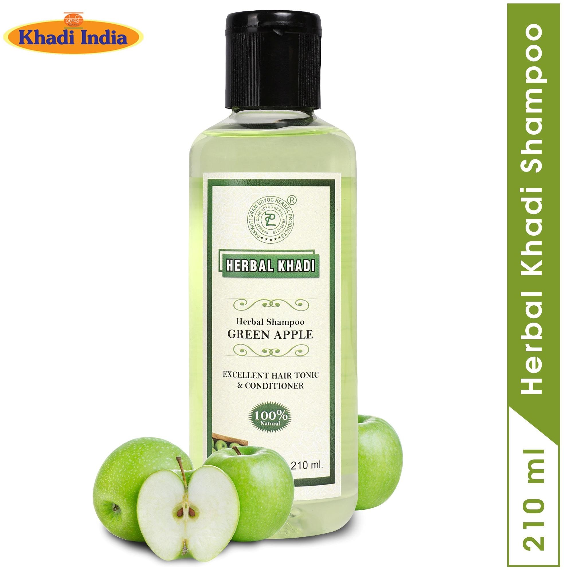 

Herbal Khadi Green Apple Herbal Natural-Enriched with Amla Bhringraj Purifying Soft Shiny Smooth hair for Men Women-210 ml(Pack of 1)