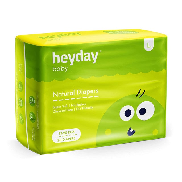 

Heyday Organic Natural Baby Diapers Large 20 pcs (Pack of 1)