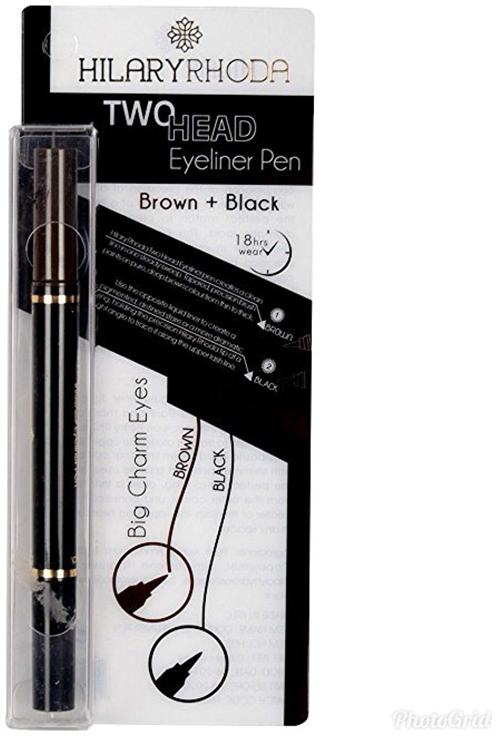 

Hilary Rhoda Two Head Eyeliner Pen (Black and Brown) 0 12 ml Pack of 1