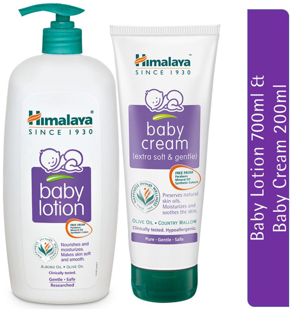 

Himalaya Baby Lotion (700ml) Himalaya Baby Cream (200ml)-Pack of 2