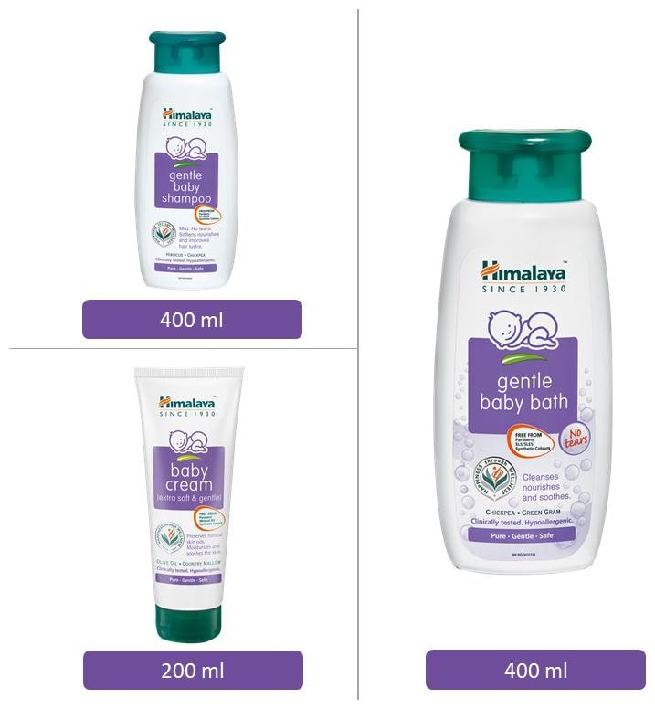 

Himalaya Baby Combo Pack (1 Baby Cream 1 Baby Bath and 1 Baby Shampoo) Pack of 3