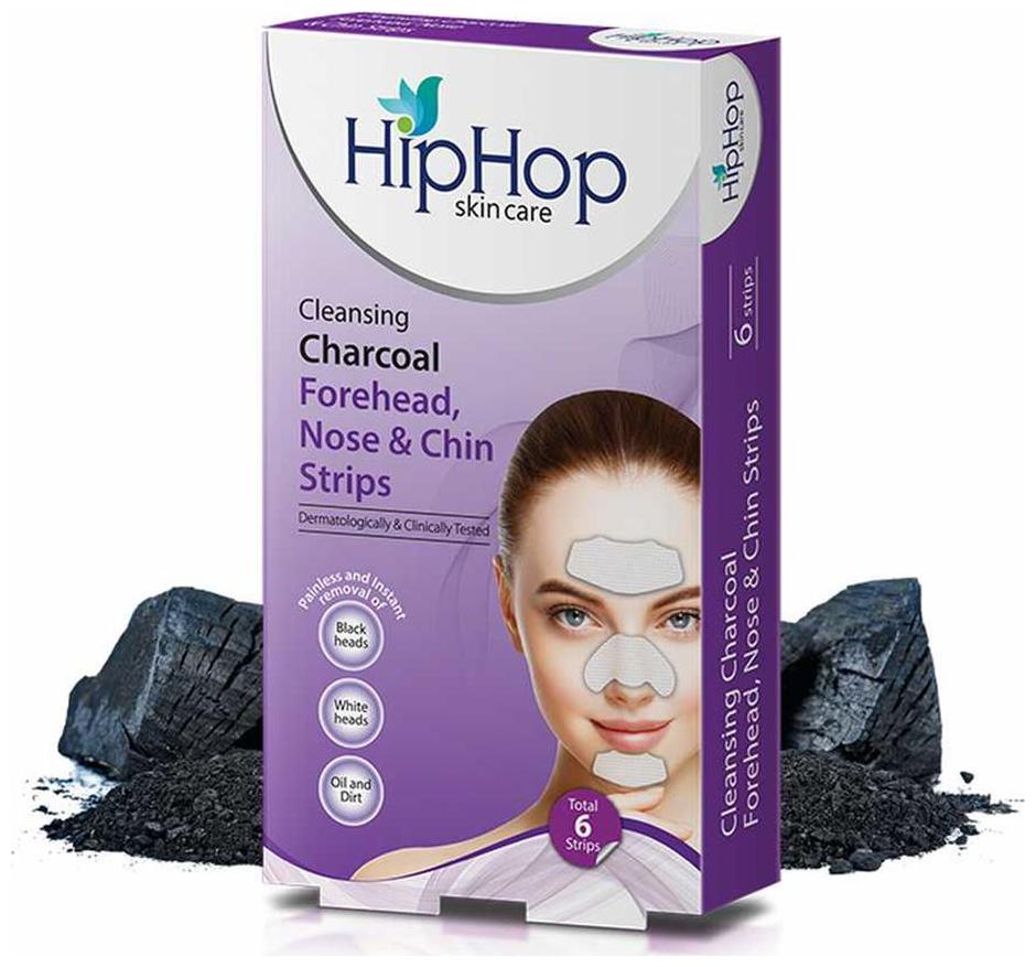 

HipHop Skincare Charcoal Forehead Chin Nose Strips - Blackhead Remover (Pack of 2)