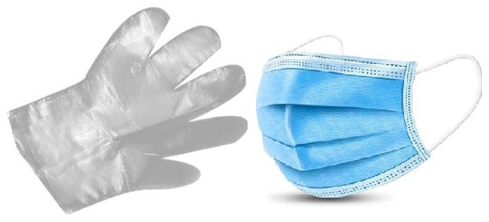 

HM Evotek Combo Plastic Transparent Disposable Gloves 500 Pair With Surgical Mask 50 pcs (Pack of 550)