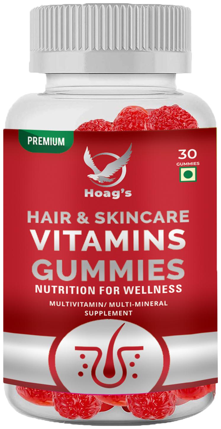 

Hoag s Gummy Hair Vitamin with Biotin 10000 Mcg Vitamin C E and Zinc for long Hair and Nail -30 Gummies