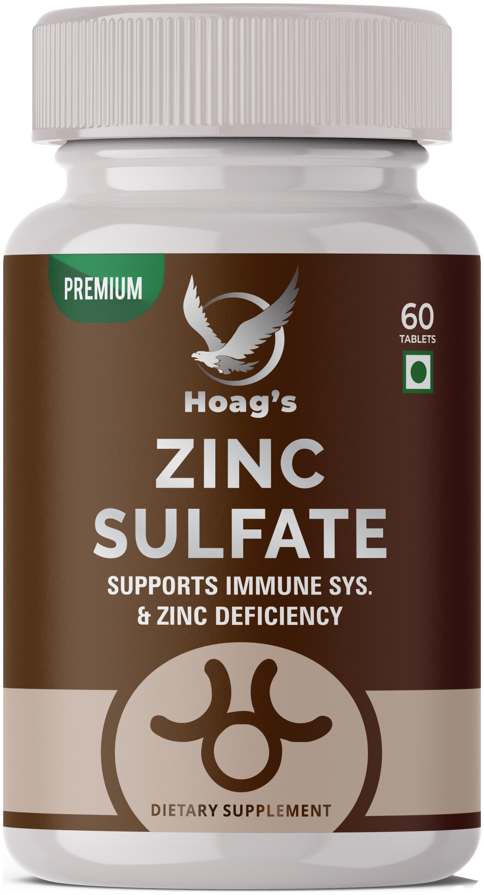 

HOAG S ZINC SULFATE 50mg with Vitamin supplement Support boost immunity - 60 veg Tablets