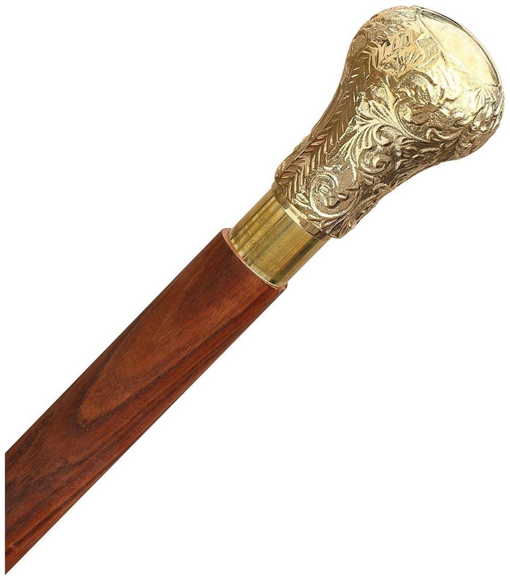 

Holy Ratna Handcrafted Foldable Wooden Walking Stick with Art Handle - 36 inch