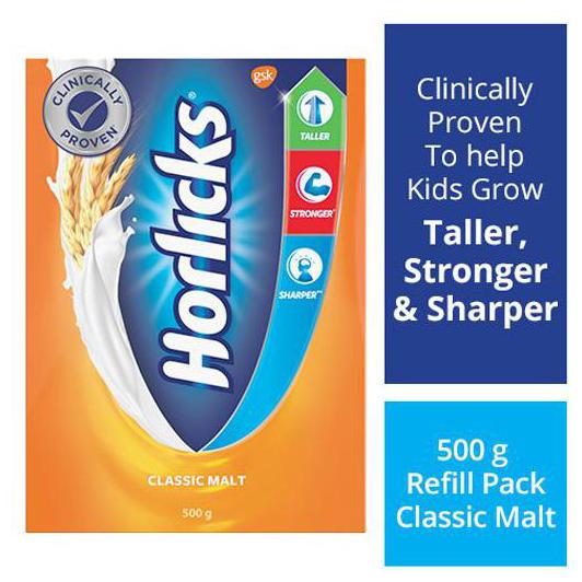 

Horlicks Health Nutrition Drink Classic Malt 500 g