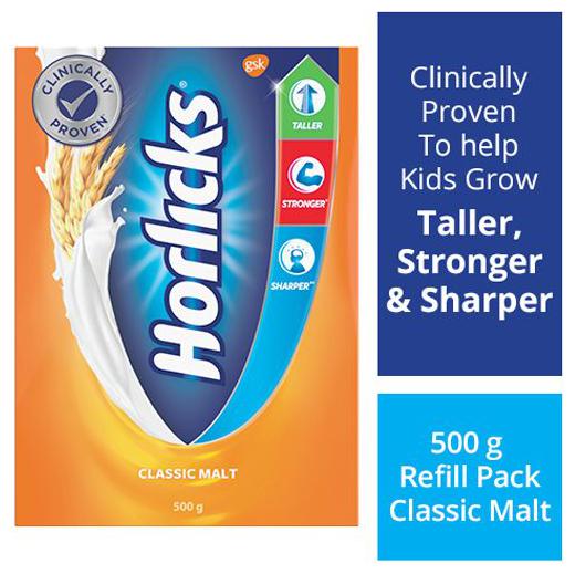 

Horlicks Health Nutrition Drink Classic Malt 500 g