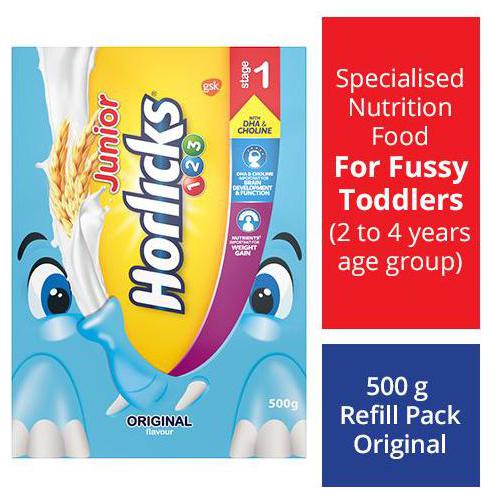 

Horlicks Junior Health Nutrition Drink Original Flavour Stage 1 23 Years 500 g