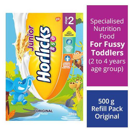 

Horlicks Junior Health Nutrition Drink Original Flavour Stage 2 46 Years 500 g