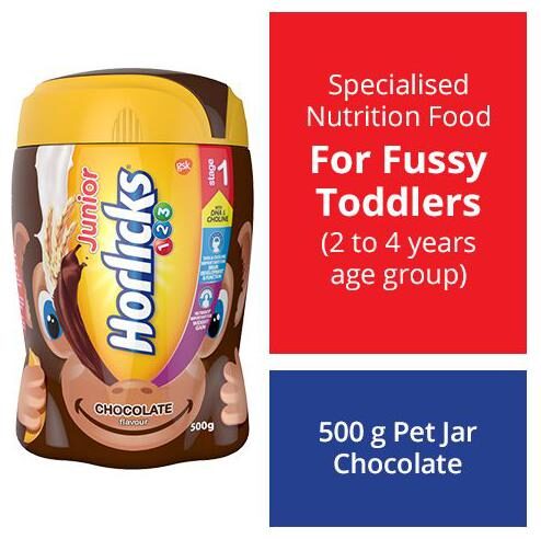 

Horlicks Junior Health Nutrition Drink Chocolate Flavour Stage 1 23 Years 500 g