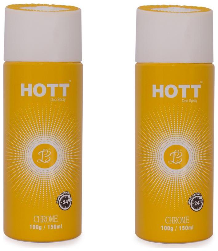 

HOTT CHROME Gas Deodorant for Men Pack of 2 (150ml each)