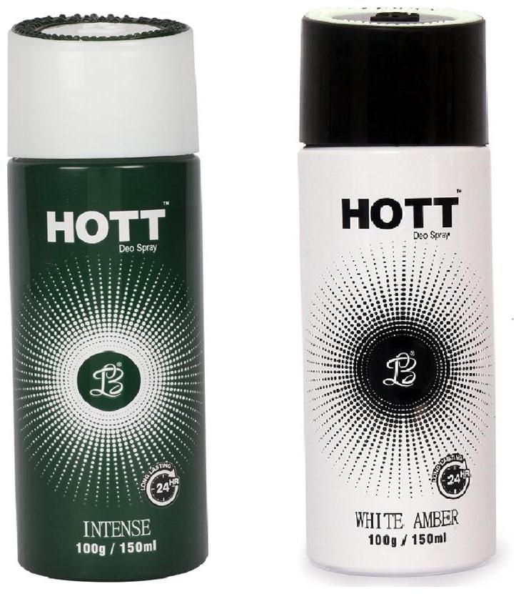 

HOTT INTENSE WHITE AMBER Gas Deodorant for Men (Pack of 2) (150ml each)