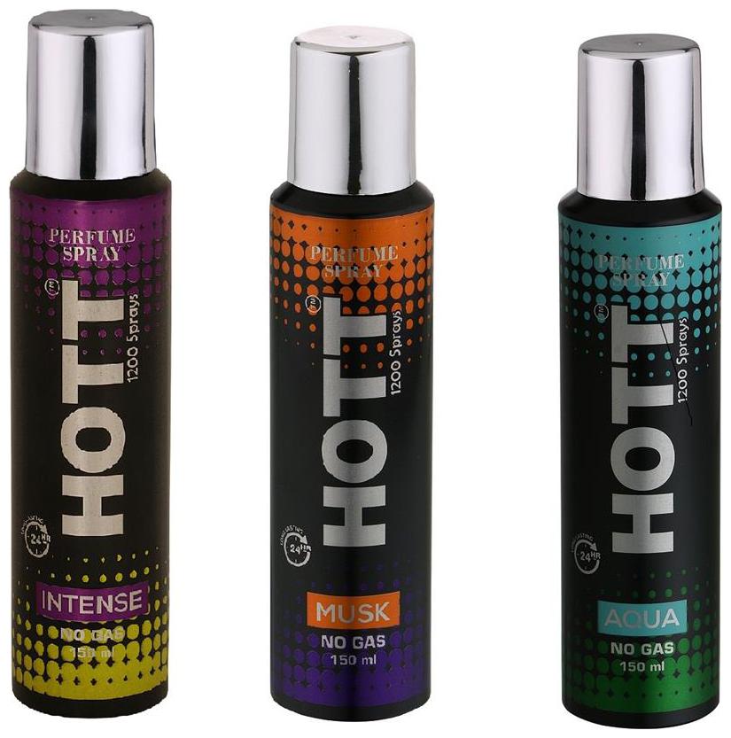 

HOTT INTENSE MUSK AQUA No Gas Perfume Spray for Men (Pack of 3) (150ml each)