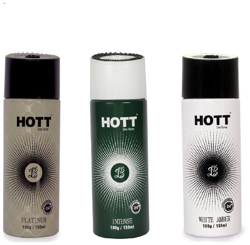 

HOTT PLATINUM INTENSE WHITE AMBER Gas Deodorant for Men (Pack of 3) (150ml each)