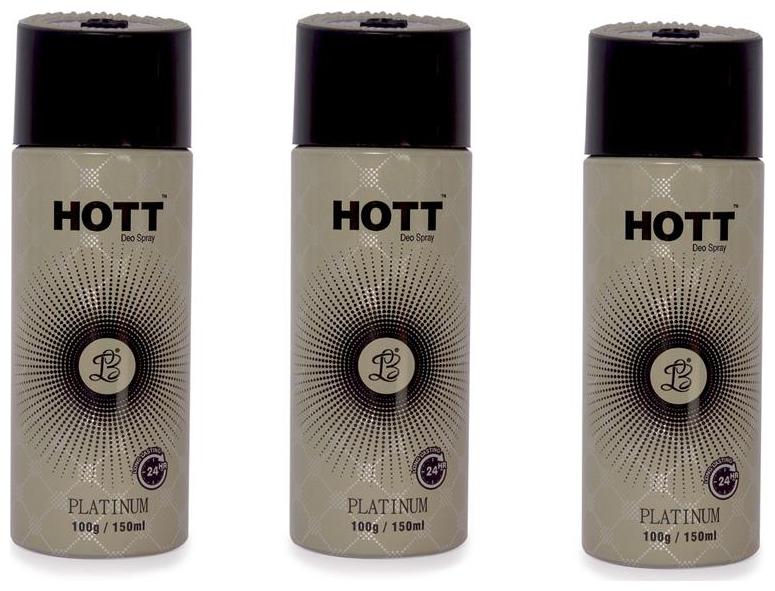 

HOTT PLATINUM Gas Deodorant for Men Pack of 3 (150ml each)