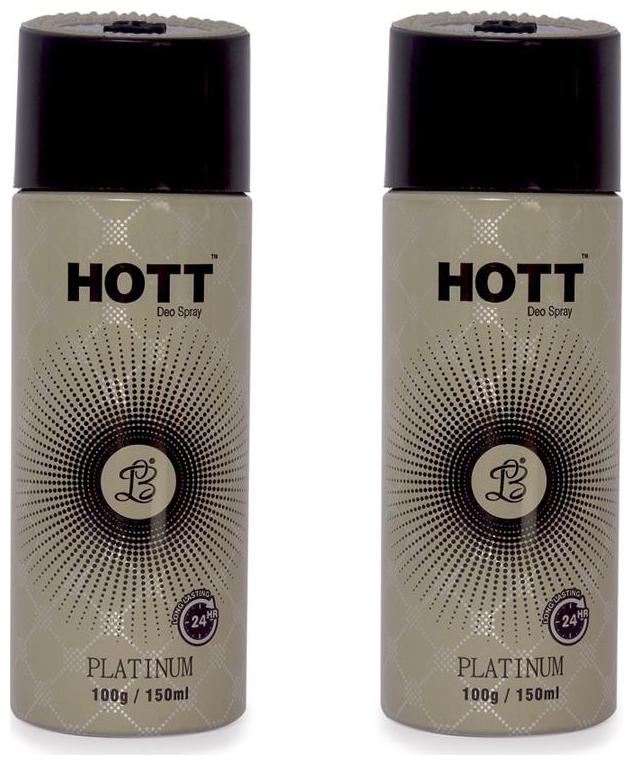 

HOTT PLATINUM Gas Deodorant for Men Pack of 2 (150ml each)