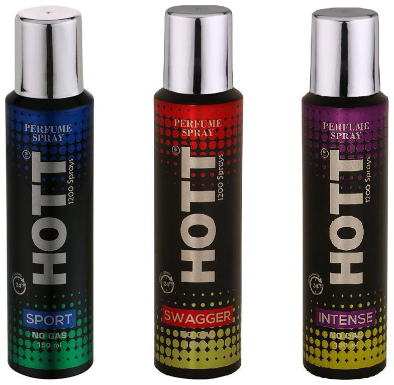 

HOTT SPORT SWAGGER INTENSE No Gas Perfume Spray for Men (Pack of 3) (150ml each)