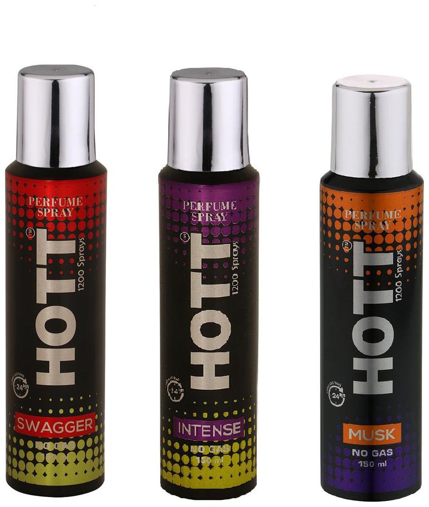 

HOTT SWAGGER INTENSE MUSK No Gas Perfume Spray for Men (Pack of 3) (150ml each)