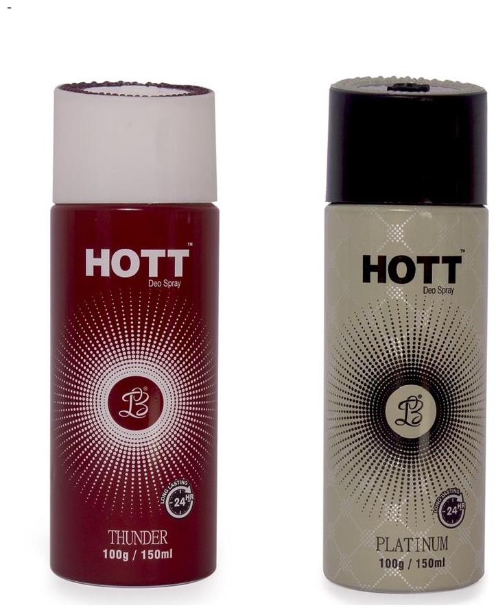 

HOTT THUNDER PLATINUM Gas Deodorant for Men (Pack of 2) (150ml each)