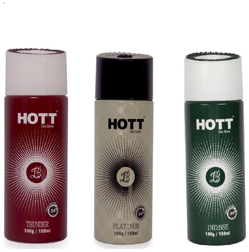 

HOTT THUNDER PLATINUM INTENSE Gas Deodorant for Men (Pack of 3) (150ml each)