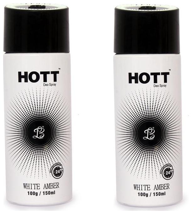 

HOTT WHITE AMBER Gas Deodorant for Men Pack of 2 (150ml each)