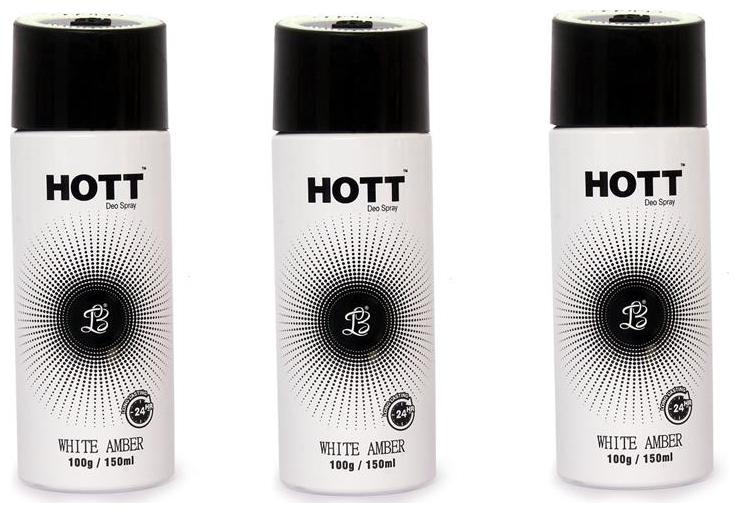 

HOTT WHITE AMBER Gas Deodorant for Men Pack of 3 (150ml each)