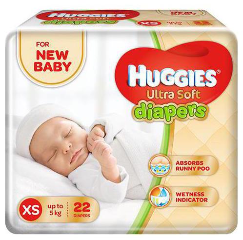

Huggies Ultra Soft New Born Diapers 22 pcs