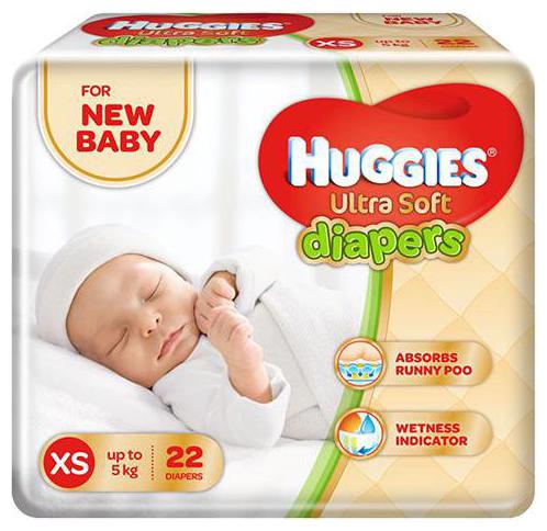 

Huggies Ultra Soft New Born Diapers 22 pcs