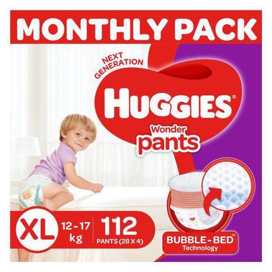 

Huggies Wonder Pants Extra Large Size Diapers - Monthly Pack 112 Diapers