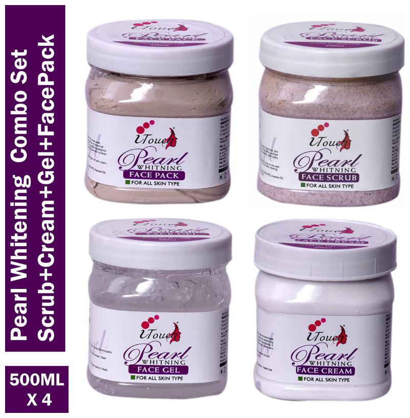 

I Touch Herbal Peral Whitening Face Cream -500ml And Pearl Whitening Gel- 500ml And Pearl Whitening Face Pack 500ml And Pearl Whitening Scrub- 500ml (Pack Of 4 )