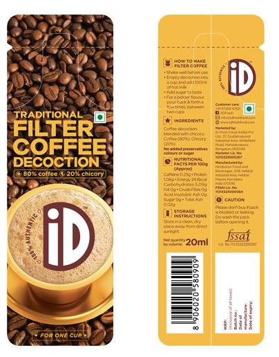 

iD Fresh Filter Coffee - Decoction Travel Satchet 20 ml