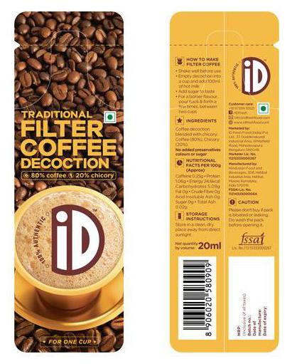 

iD Fresh Filter Coffee - Decoction Travel Satchet 20 ml