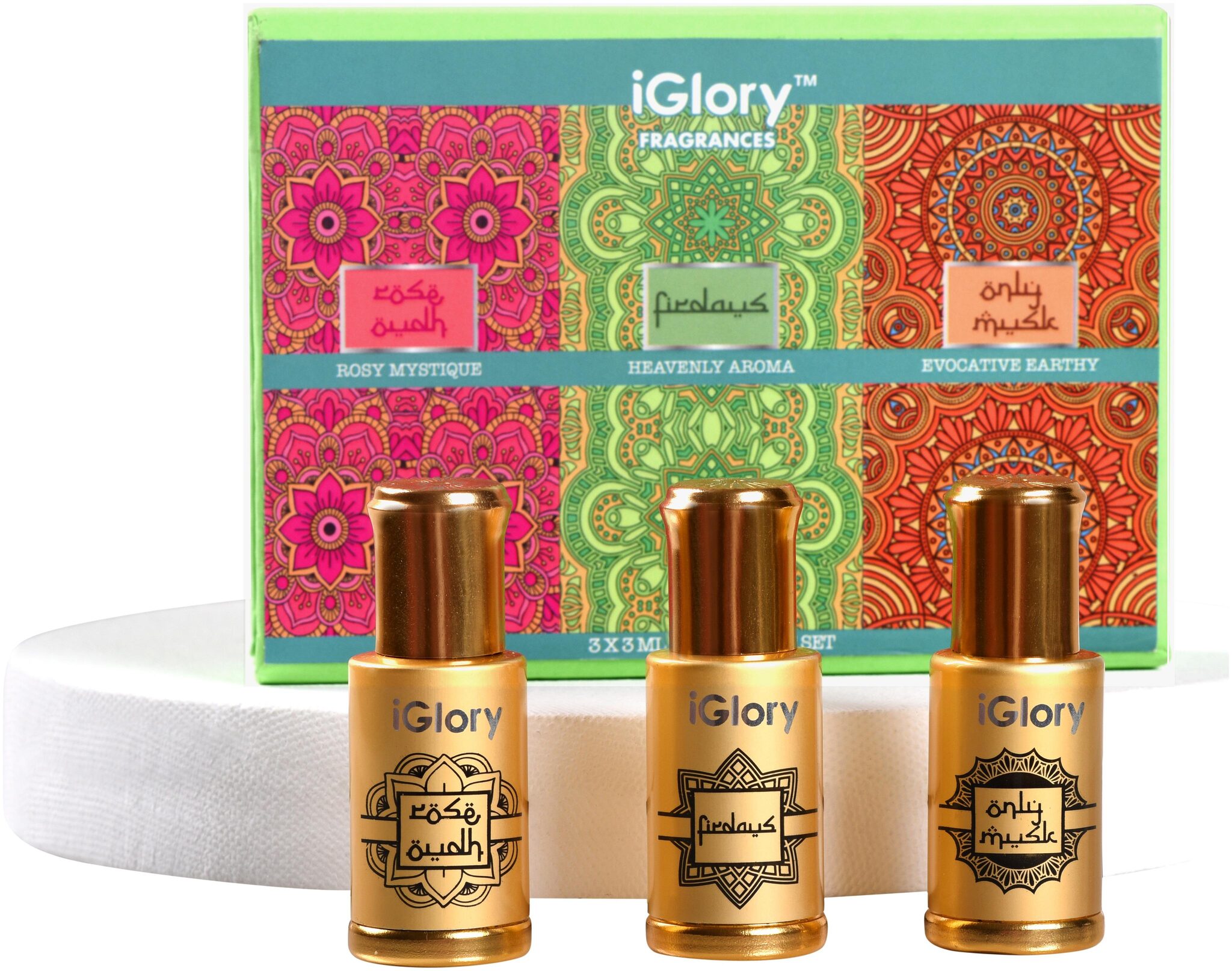 

iGlory Roll On Fragrances Non-Alcoholic Perfume Gift Set for Men 3 ml each (Pack of 3)