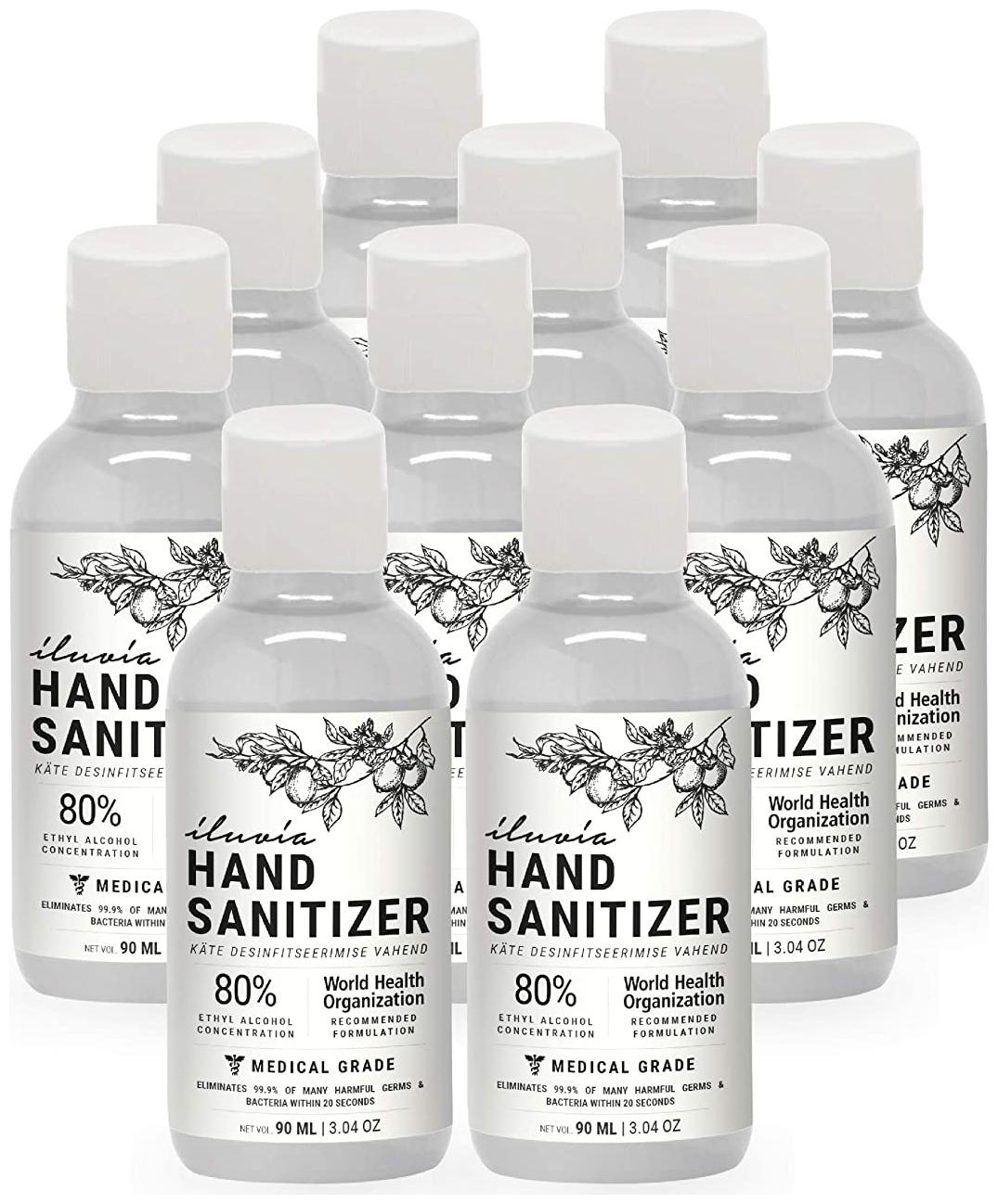 

Illuvia Sanitizer 80 Ethyl Alcohol Concentration 90ml (Pack of 10)