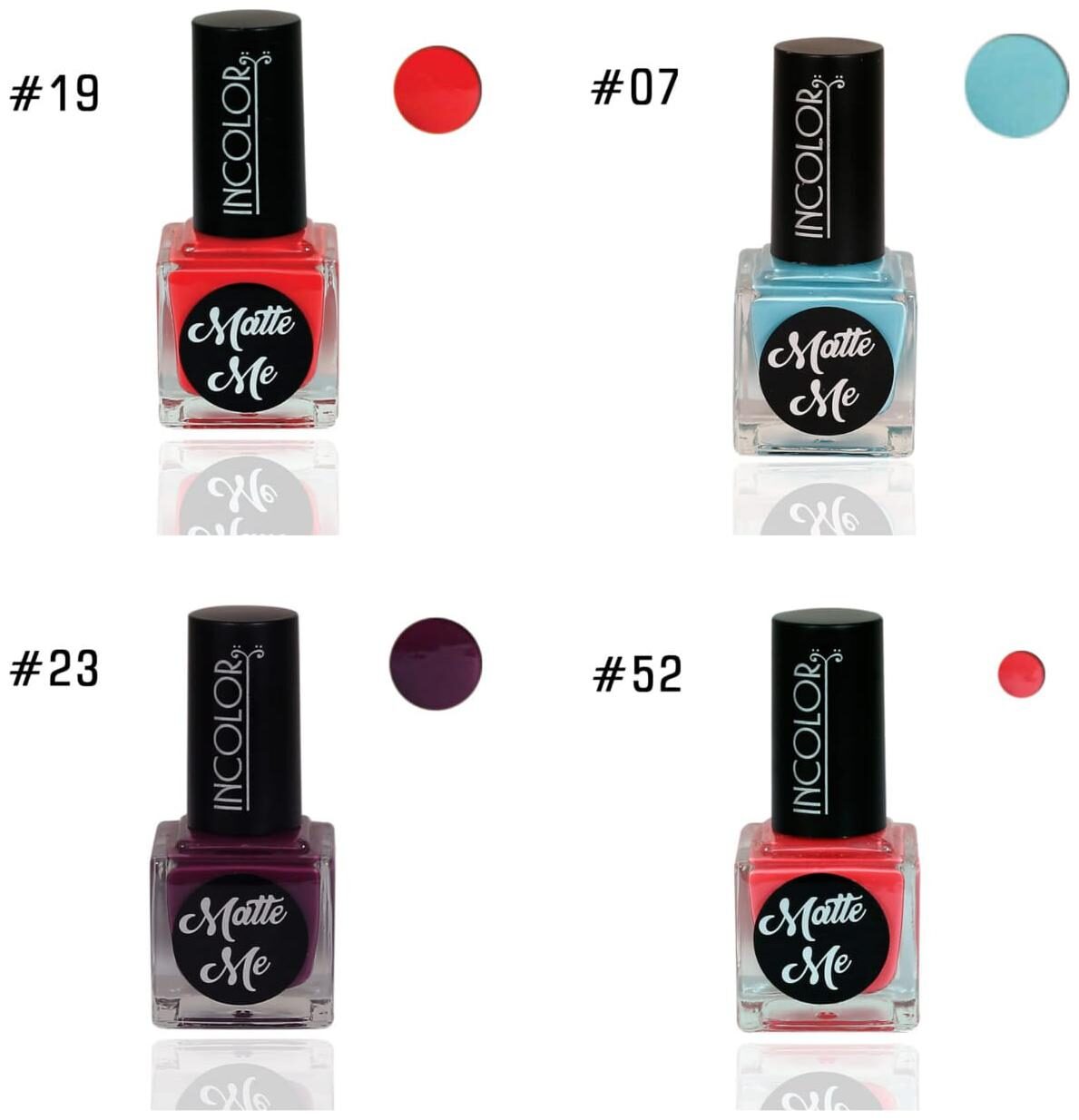 

Incolor Intense Dry Matte Nail Polish (Multi) 12ml (Pack of 4)