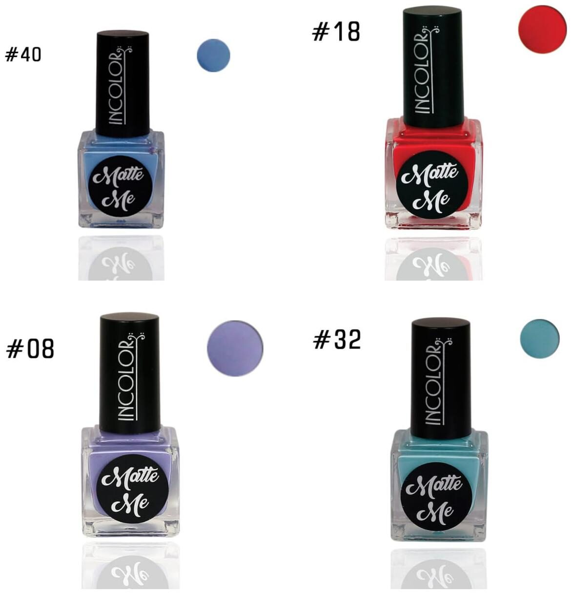 

Incolor Intense Dry Matte Nail Polish (Multi) 12ml (Pack of 4)