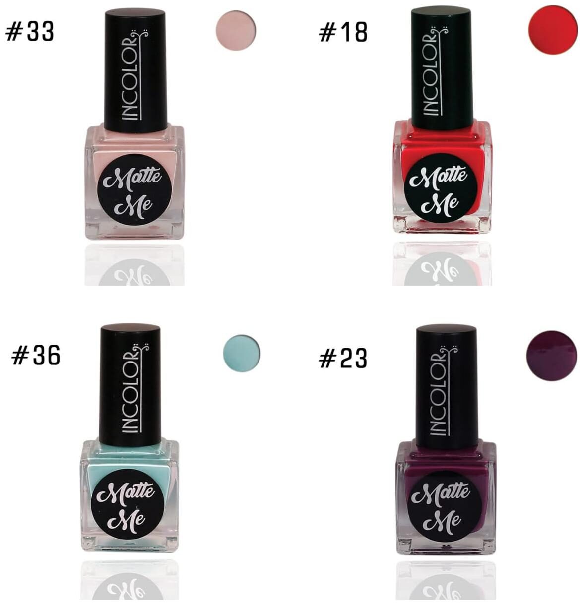 

Incolor Intense Dry Matte Nail Polish (Multi) 12ml (Pack of 4)