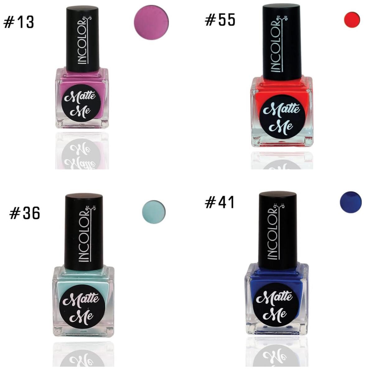 Incolor Intense Dry Matte Nail Polish (Multi) 12ml (Pack of 4)