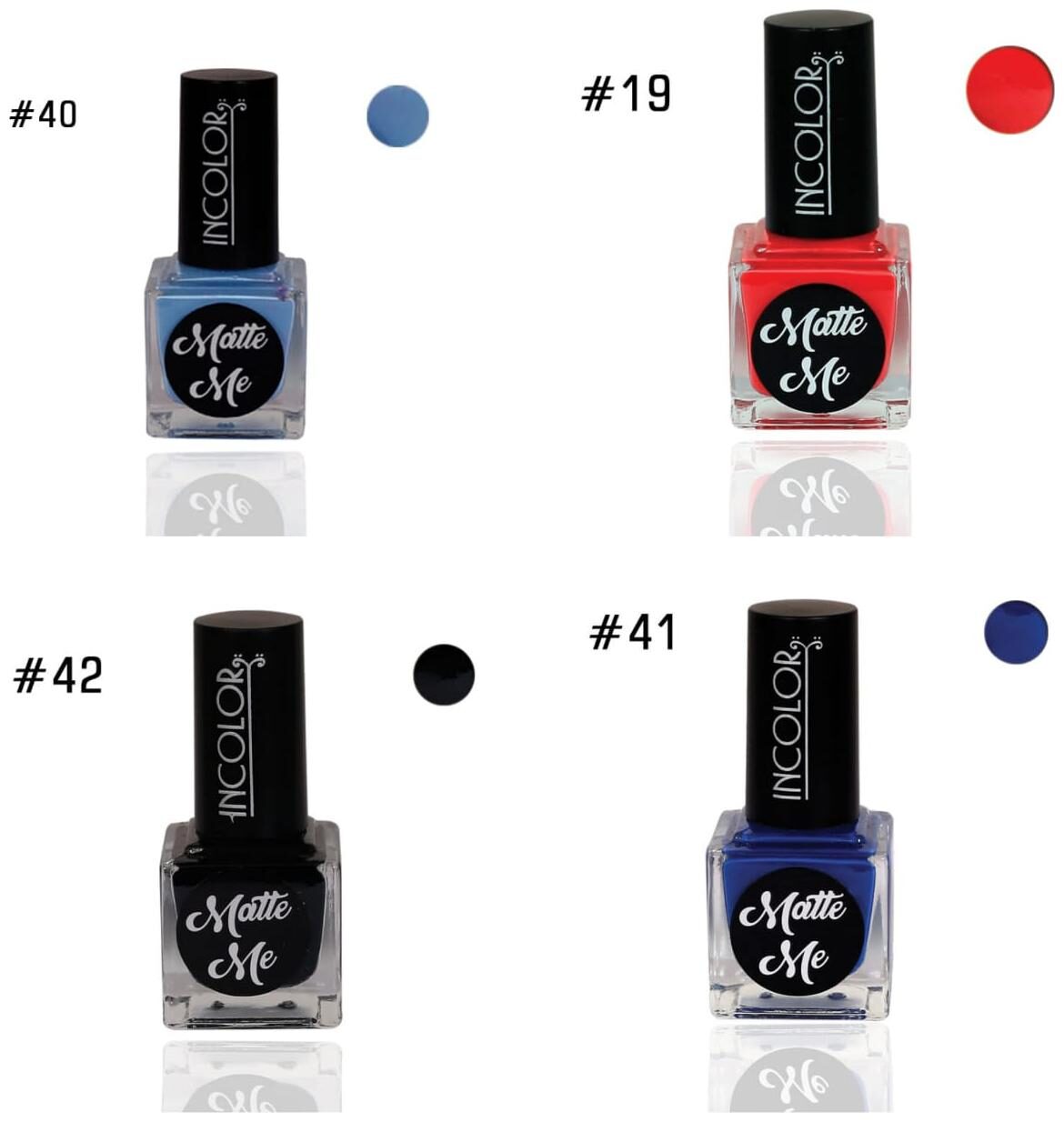 

Incolor Intense Dry Matte Nail Polish (Multi) 12ml (Pack of 4)