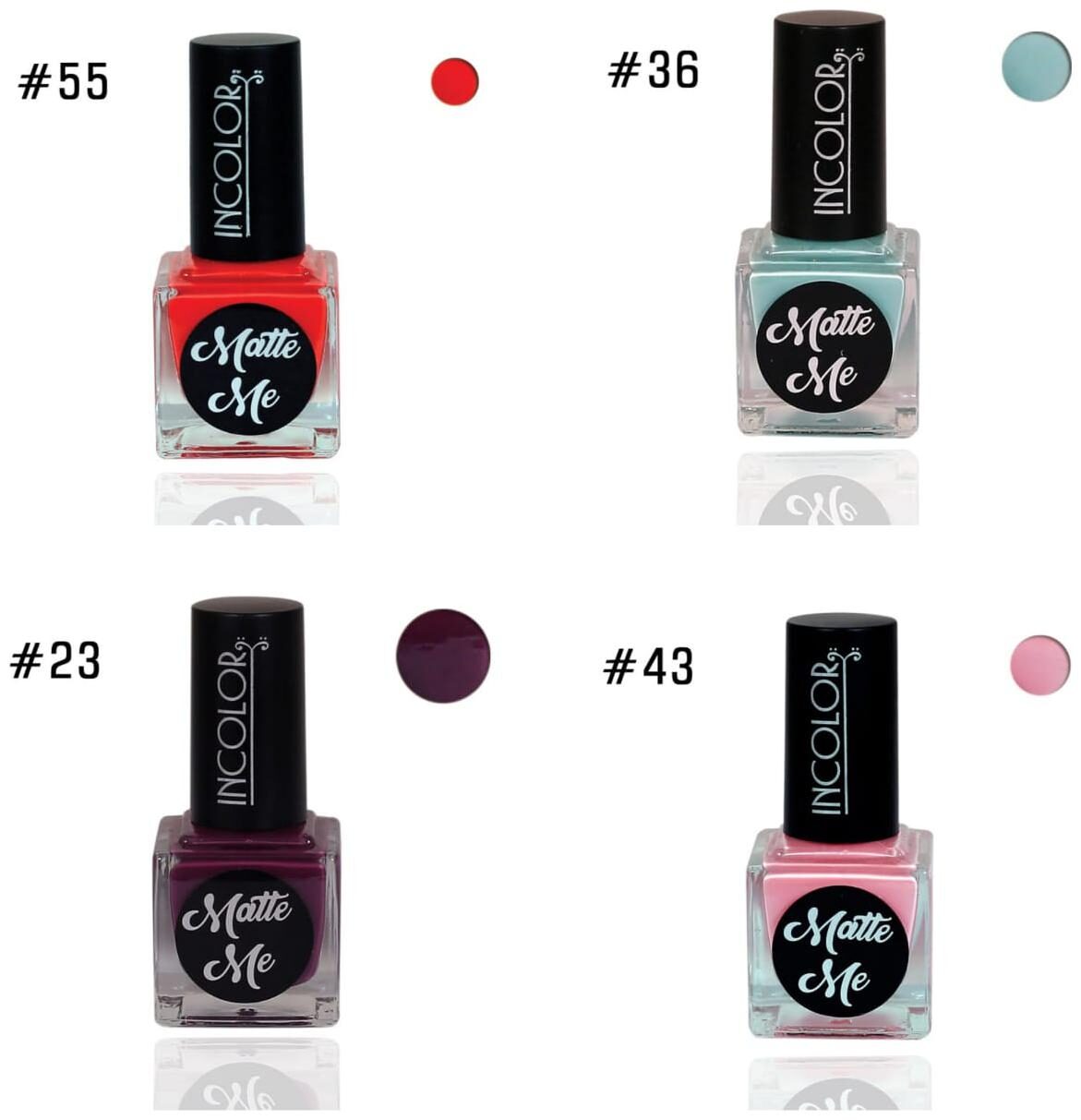 

Incolor Intense Dry Matte Nail Polish (Multi) 12ml (Pack of 4)