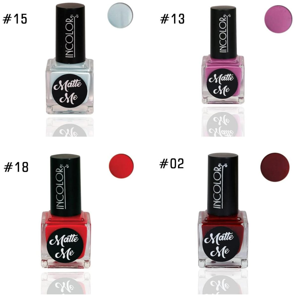 Incolor Intense Dry Matte Nail Polish (Multi) 12ml (Pack of 4)