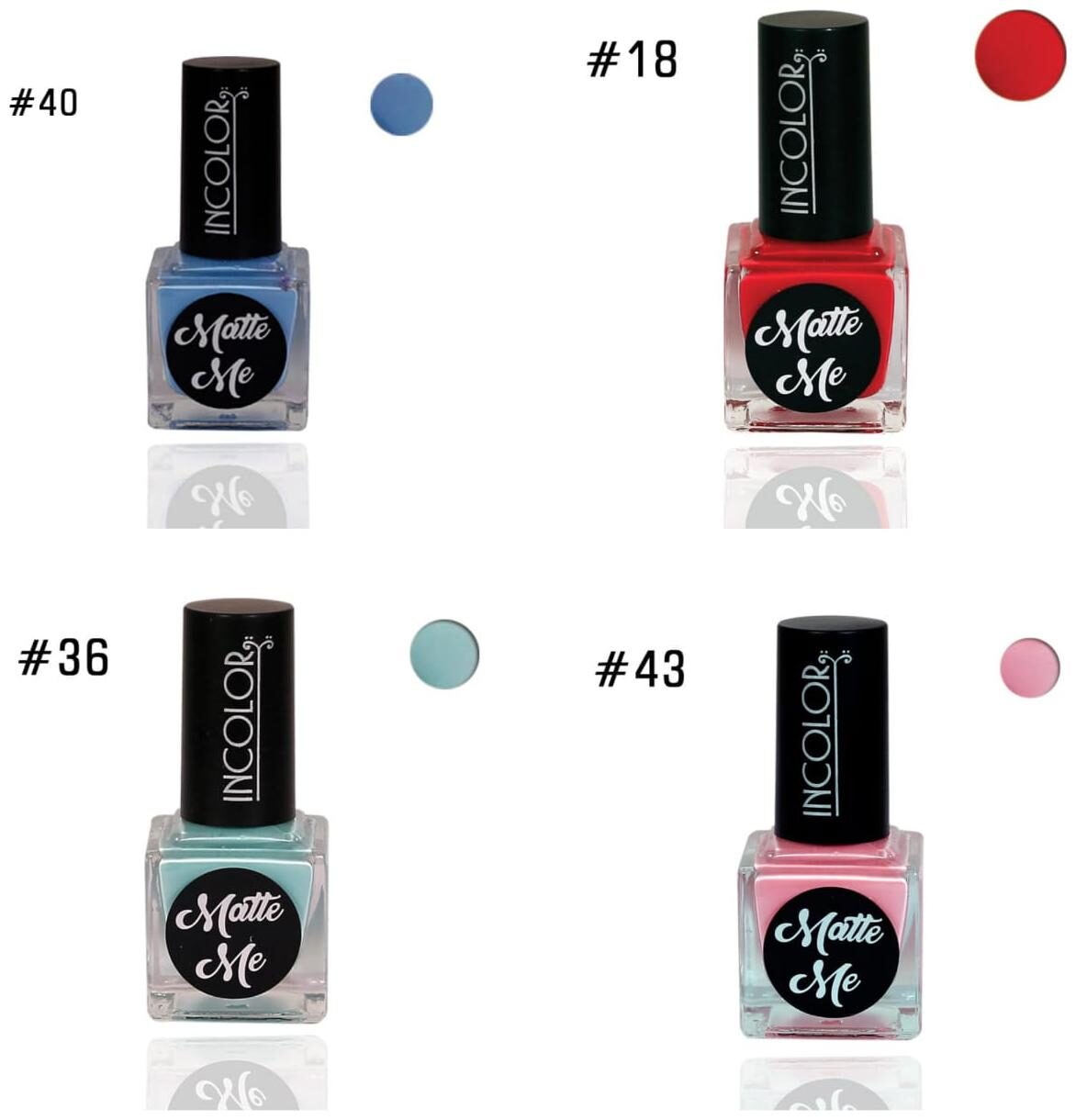 

Incolor Intense Dry Matte Nail Polish (Multi) 12ml (Pack of 4)