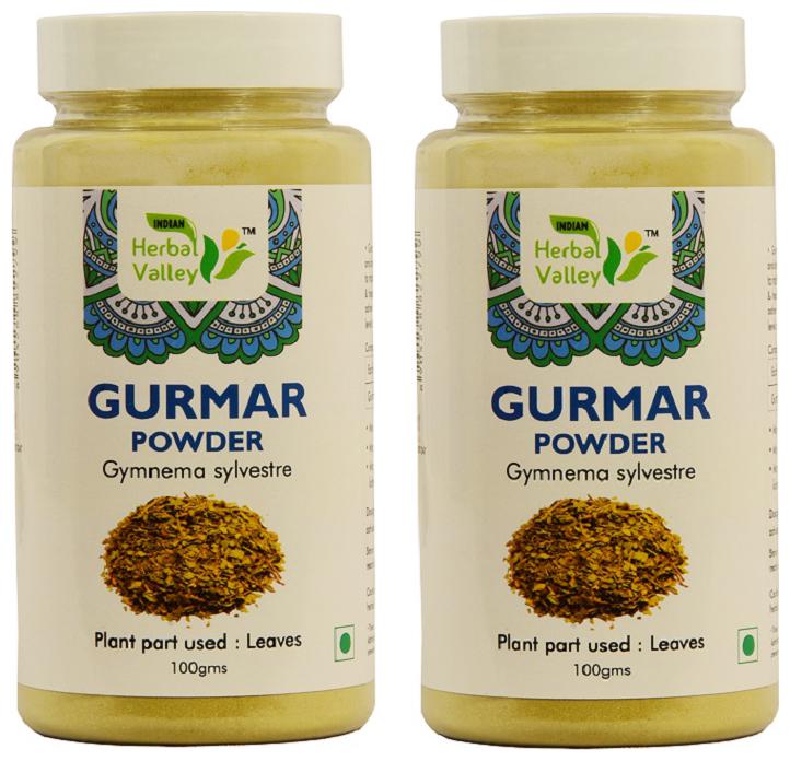 

Indian Herbal Valley Gurmar Powder Gudmar Natural Sugar Balance Powder Gymnema Madhunashini 100g each ( Pack of 2 )