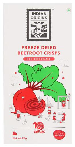 

Indian Origins Beetroot Crisps - Freeze Dried Non-Dehydrated 25 g