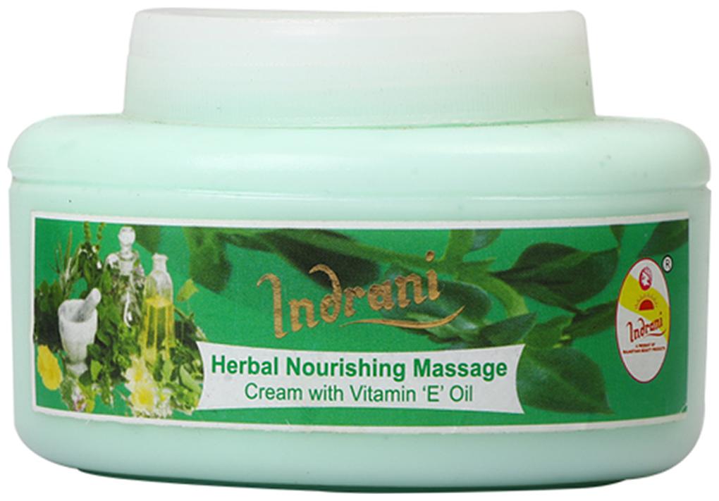 

Indrani Herbal Nourishing Massage Cream With Vitamin E Oil For Women Makes The Skin Soft 200 g