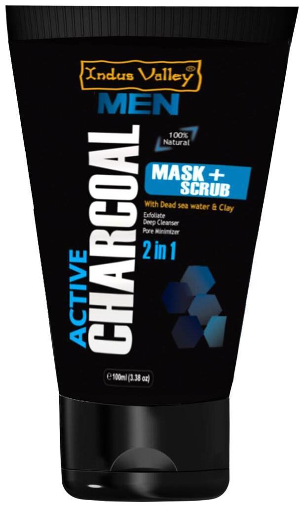 

Indus Valley Men 100 Natural 2 in 1 Active Charcoal Face Mask And Scrub (100ml)