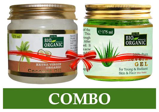 

Indus Valley Bio Organic Extra Virgin Coconut Oil With 100 Pure Aloe Vera Gel Combo Pack-175 g( Each)